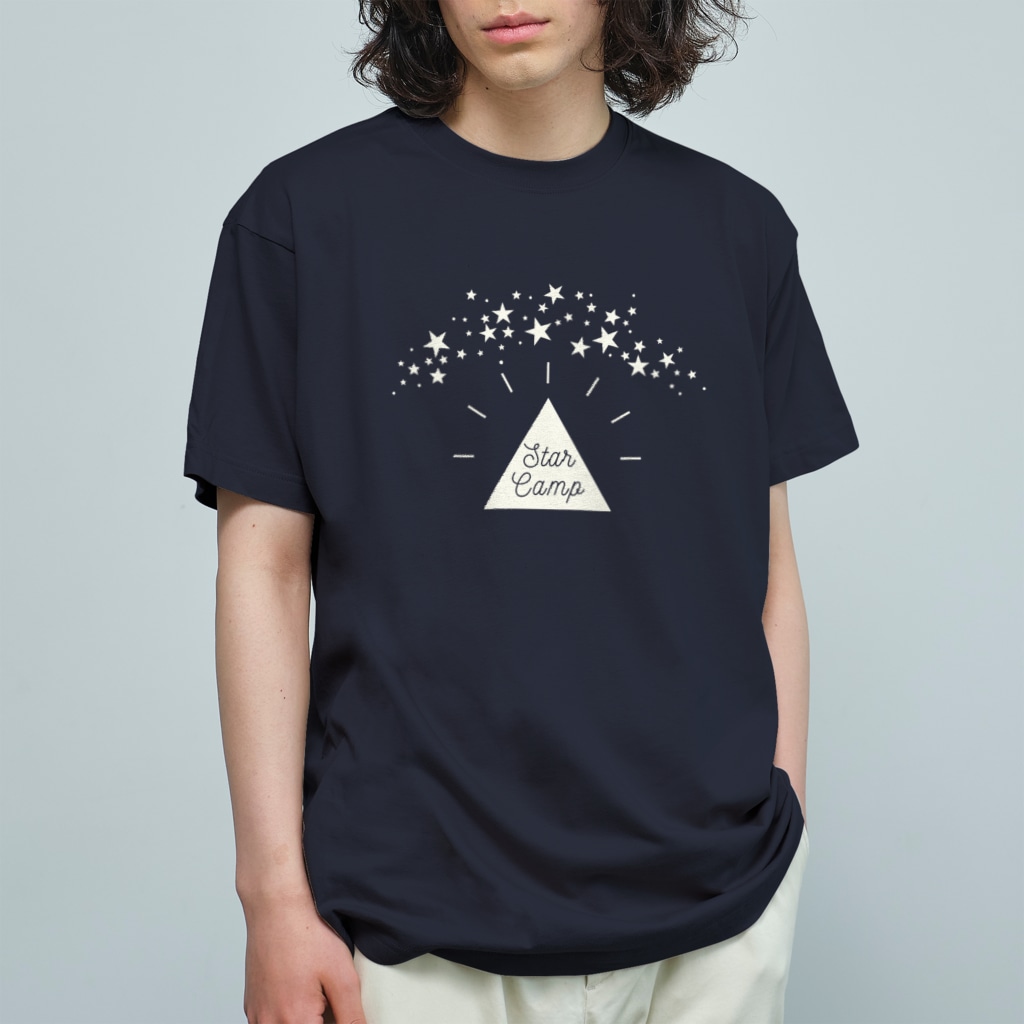 SUZURIオリジナルTシャツ：はれうさぎ：星空キャンプ (モノトーン)