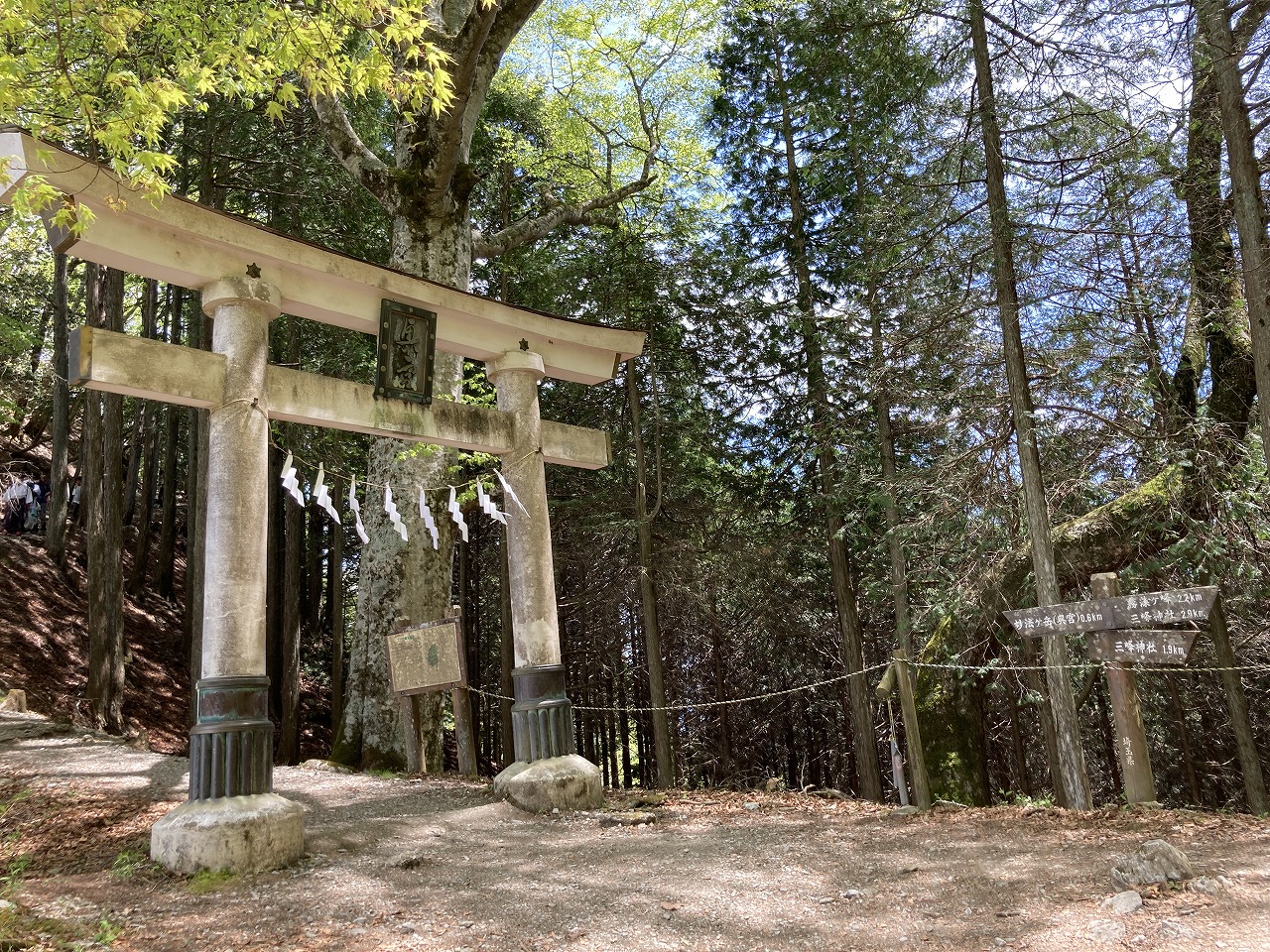 三峯神社の奥宮への登山道（3番目の鳥居）