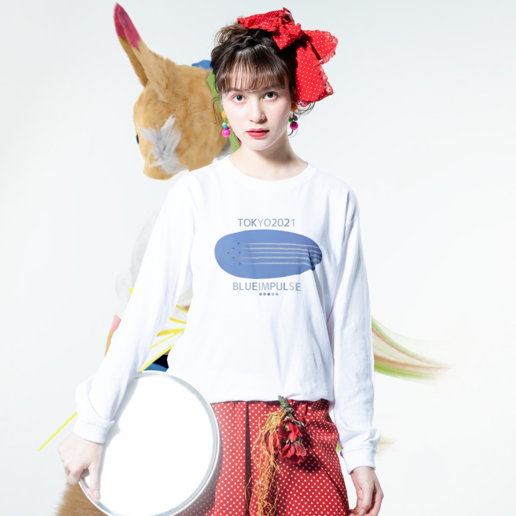 SUZURIオリジナルロングスリーブTシャツ：空猫商店｜【B】東京オリンピックのブルーインパルス