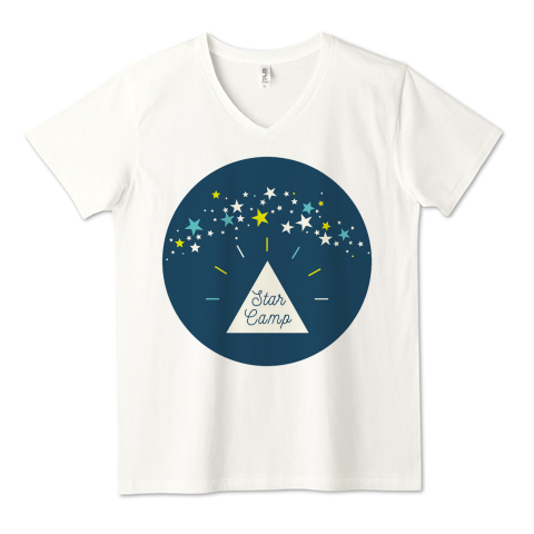 TシャツトリニティオリジナルTシャツ：はれうさぎ：星空キャンプ (丸空カラフル)